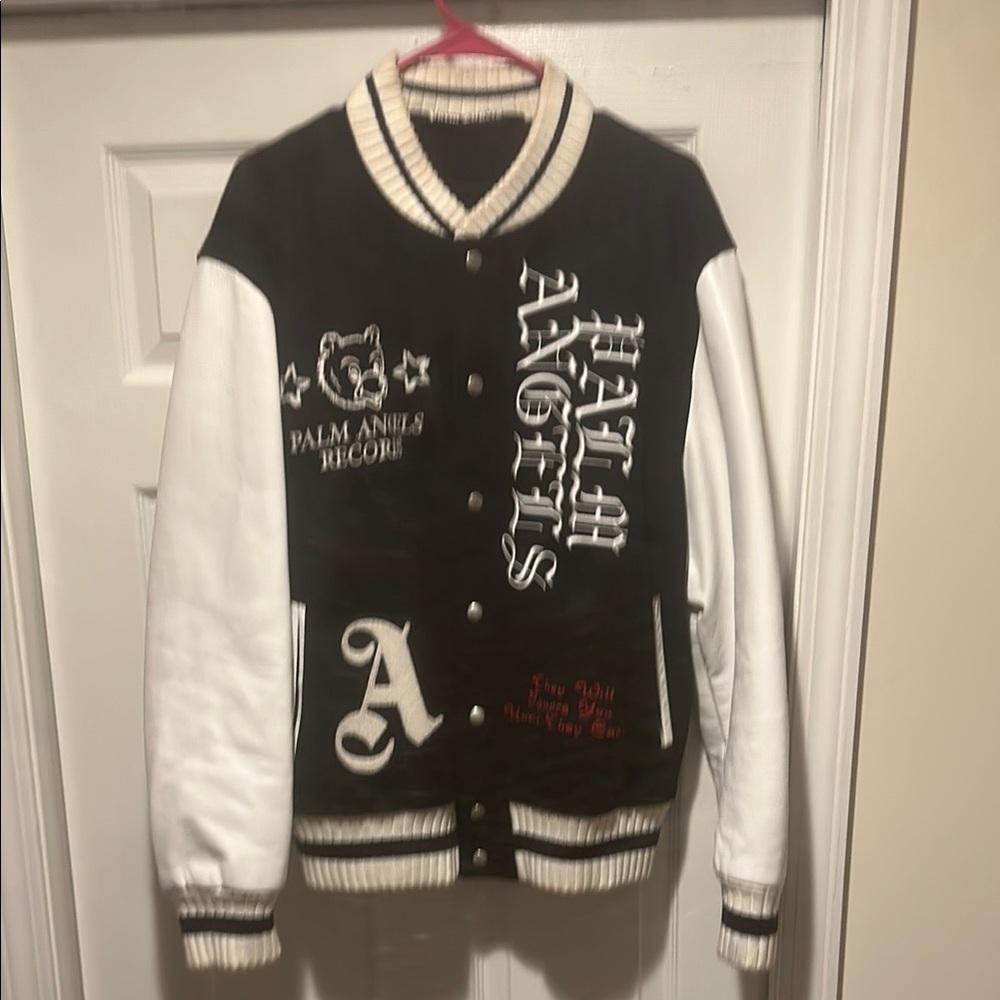 Palm Angels Black and White Bomber Jacket